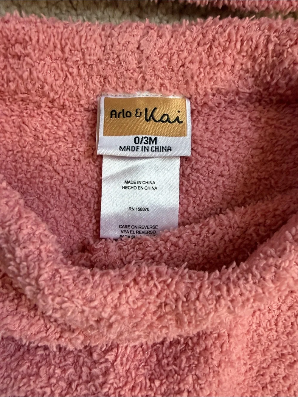Arlo & Kai Pink & White Striped Fuzzy Baby Sweater & Pant Set   Size 0/3M